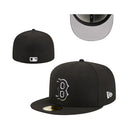 Boston Red Sox Black Fitted Hat with White Embroidered Logo