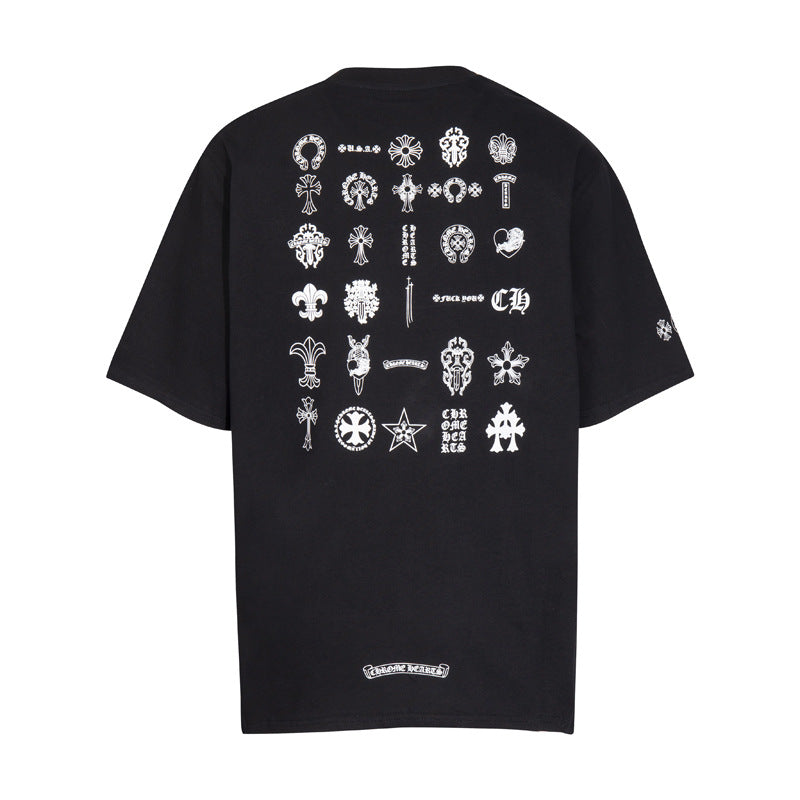 CHH Chrome Heart T Shirts T-shirt logo print cotton round neck short sleeve