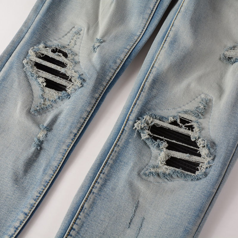Amiri Jeans Casual Hip Hop Washed Splash-Ink Painted Jeans Men #848